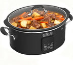 HOMECOOKIN Slow Cooker, Extra Large 10 Quart Digital Programmable Slow Cookers with Timer, Dishwasher Safe Glass Lid & Crock, Kitchen Appliance for Families and Gatherings, Black