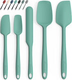 Coukre Silicone Spatula Set of 5,High Temperature Resistant, Food Grade Silicone, Dishwasher Safe, for Baking, Cooking (Pure Aqua Green)