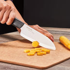 Kyocera’s Revolution 4-Piece Ceramic Knife Set: Ceramic Chef Knife For Your Cooking Needs, 7" Chef's Santoku, 5.5" Santoku, 4.5" Utility & 3" Paring Knives, Black/White