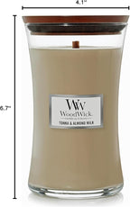 WoodWick Tonka & Almond Milk Gifts for Women and Men, 21.5 oz Large Hourglass Candle with Crackling Wick