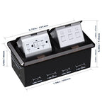 KYHSHJ Dual Pop-Up Floor Electrical Outlet Box Kit，20 Amp Stainless Steel GFCI TR Receptacle Outlet，3-Port RJ45 Datacom Receptacle，Oil Rubbed Bronze