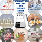 Baby Bottle Warmer,Electric Kettle Water Warmer,Temperature Control Kettle,Formula Water Warmer Temperature Control, Multi-Temperature Control for Formula, Breastmilk, Tea, Coffee, Sterilizer