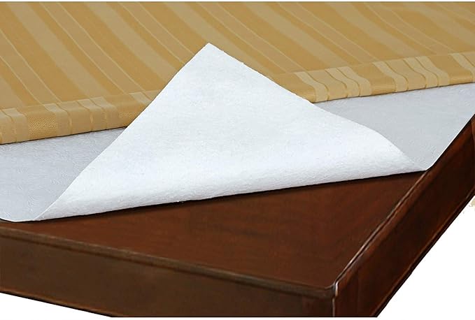 Home Bargains Plus Quilted Heavy Duty Table Pad Protector with Flannel Backing, Cut to Fit, Heat Resistant, Wipe Clean, Protects Table from Spills and Scratches, White, 70” Round Rectangle