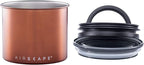 Planetary Design Airscape Stainless Steel Coffee Canister | Food Storage Container | US Patented Airtight Lid | Push Out Excess Air Preserve Food Freshness (Small, Brushed Copper)