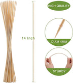 200 PCS Bamboo Marshmallow Roasting Sticks, SMores Skewers for Fire Pit, Extra Long 14 Inch Heavy Duty 4mm Thick Wooden SMores Sticks for Open Fire Pits Roaster Barbecue Hot Dog Camping Kebab Sausage