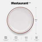 Stoneware Narrow Rim Brown Speckle, Plate 10.5", Case of 12