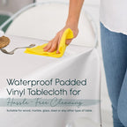 Quality Table Pad Protector, Superior Protection from Spills, Scratches & Heat - Reusable Vinyl Table Cloth with Cushion Flannel Backing (72" L x 54" W)