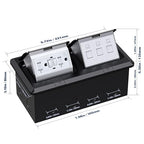 KYHSHJ Dual Pop-Up Floor Electrical Outlet Box Kit，20 Amp Stainless Steel GFCI TR Receptacle Outlet，3-Port RJ45 Datacom Receptacle， Black