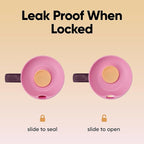 Owala SmoothSip Slider Stainless Steel Insulated Travel Mug, 100% Leak Proof, For Hot and Cold Drinks, Travel Friendly with Sliding Lock Lid, 12oz, BPA Free, Leak Proof, Pink/Tan (Daybreak)