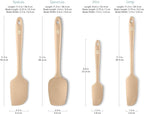 DI ORO Silicone Spatula Set - Rubber Kitchen Spatulas for Baking, Cooking, & Mixing - 600°F Heat-Resistant & BPA Free Silicone Scraper Spatulas for Nonstick Cookware - Dishwasher Safe (4pc, Clay)
