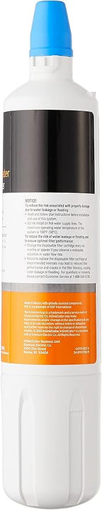 INSINKERATOR F-1000 Under Sink Water Filter Replacement Cartridge for INSINKERATOR Water Filtration System, Chlorine Filter, White
