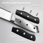Alata 8-Piece Steak Knives Set with Block, 4.7 Inch with Serrated Edge Razor-Sharp Dinner Knives, Full-Tang Construction, Dishwasher Safe