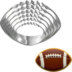 Football Cookie Cutter Set-6 Piece-4.5" 4.0" 3.5" 3.0" 2.5" 2"-Dishwasher Safe-Sports Cookie Cutters Bread and Fondant Baking Molds for Party