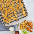 Nordic Ware Oven Crisp Baking Tray 2pc Set Includes Pan and Rack; Natural Aluminum For Air Frying, Crisping, Broiling, Baking; Cooking Surface 17 x 12 Inches