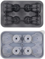 Cute 3D Cat Silicone Ice Cube Tray Mold Cartoon Animal Ice Box BPA-Free (Black)