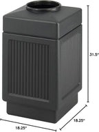 Safco Canmeleon Trash Can, 38 Gallons, Indoor and Outdoor Use, Open Top, Durable & Weather-Resistant Commercial Garbage Can, Black