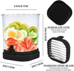 Strawberry Slicer, Fruit Slicer Cup with Push Plate, Grape Cutter Cup Slicers Kitchen Gadget for Egg Kiwi Banana Cucumber, Strawberry Slicers Cutter Tool for Fruits Vegetables (Dark Blue, One Size)