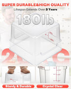 2QT NSF Food Storage Containers: 8 PCS [Food Grade][Hot&Cold Resistant] Commercial Clear Square Food Storage Containers with Scales Handles for Home Restaurant Kitchen Proof Dough(BPA FREE)