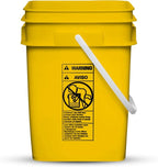 House Naturals 4 Gallon Square Food Grade Bucket Pail with Plastic Handles and Lid (Pack of 3) Made in USA containers (Yellow)