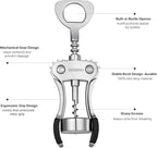 Beneno Wine Opener with Stainless Steel Wine Foil Cutter - Bottle Top Seal Cutter, Zinc Alloy Premium Wing Corkscrew with Multifunctional Bottles Opener, Upgrade