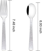 KIRE 400PCS Silver Plastic Forks and Spoons Disposable-Heavy Duty Plastic Silverware Set Silver Spoons and Forks-200 Forks and Spoon for Parties/Birthday/Wedding for Christmas