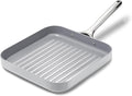 Caraway Square Grill Pan - 11” Grill Pan - Non-Stick Ceramic Coated - Non Toxic, PTFE & PFOA Free - Oven Safe & Compatible with All Stovetops - Gray