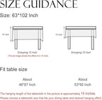 ISAENNE Designer Christmas Linen Long Tablecloth Rectangle,Light Beige Western Table Cloth,Wrinkle Resistant Decor Tablecloths for Dining Thanksgiving Kitchen Christmas,63"*102"-Carol G