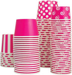 UNIQ 1000-Count 4 oz Polka Dot Paper Ice Cream Cups Pink Color | Disposable Dessert Bowls in Multiple Colors | Frozen Dessert Supplies