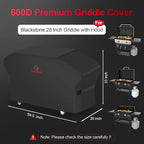 Comnova Griddle Cover for Blackstone 28 Inch With Hood - 600D Heavy Duty Waterproof Flat Top Grill Cover for Pro Series, BBQ Cover for Models 1883, 1924 and More