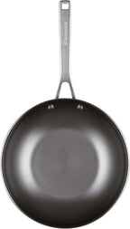 KitchenAid NITRO Carbon Steel Stir Fry Pan/Wok, Stainless Steel Handle, Compatible with All Cooktops, 10 Inch - Black