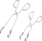 Stainless Steel Kitchen Scissor Tongs Set, 2-Piece (10/13 Inch) for Cooking, Grilling, Serving, and Barbecue