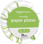 Amazon Basics Everyday Paper Plates, 10 Inch, Disposable, 50 Count