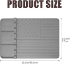2 PCS Silicone Griddle Tools Mat for Blackstone,Grill BBQ Caddy Utensils Holder for Kitchen,Cooking & Countertop,Large Spatula Mat with Drip Pad,Griddle Accessories for Blackstone (Grey-2)