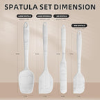 Food Grade Silicone Rubber Spatula Set for Baking,Cooking.High Heat Resistant Non Stick,Dishwasher Safe,Stainless Steel Core Handle,BPA-Free,Marbling set of 4