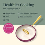 ROYDX Titanium Ceramic Nonstick Fry Pan Set 8", 10" and 12" Frying Pan Skillet Set with Glass Lids-Non Toxic, PTFE & PFOA Free - Oven Dishwasher Safe & Compatible with All Stovetops-Dark Purple