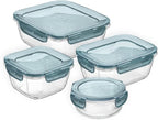 Bormioli Rocco Frigoverre Evolution Collection - 7-Inch Square Container - 1.4 Liter (47.25 oz.)- Grey
