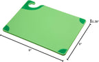 San Jamar Saf-T-Grip Plastic Cutting Board with Safety Hook, 9" x 12" x 0.375", Green, (Pack of 6)