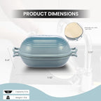 Enameled Cast Iron Dutch Oven for Sourdough Bread Baking,9 x 5-4/5 Inch Oval Cast Iron Bread Pan with Lid,Dutch Oven for Homemade Sourdough Baking,2.8QT Meatloaf Pan,Oven Safe