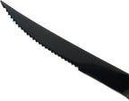 5-Piece 18/10 Stainless Steel Serrated Steak Knife Flatware Set, Mirror Polishing Black, Service for 1