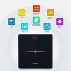 NUTRI FIT Digital Scale for Body Weight, Precision Bathroom Weighing Scale Step-On Technology High Capacity - 330 lb, LED Display with High Precision Measurements, Black
