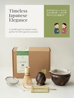 6-pcs Japanese Matcha Whisk Set with Handmade Wabi-Sabi Ceramic Bowl(Chawan),Bamboo Chasen, Whisk Holder, Scoop, Sifter & Tea Towel,Matcha Ceremony Kit,(Silent taupe)