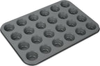 Mini Muffin Cake Pan, 24-Cavity Non-Stick Tiny Cupcake Pan Bakeware for Oven Baking (Dark Grey)