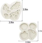 5 PCS Marine Theme Fondant Silicone Mold Seaweed Coral shell crab Shape DIY Handmade Baking Tools, For Theme Cake Cookie Chocolate Candy Decoration Fondant Polymer Clay