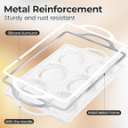 Muffin Top Pan Non Stick,4 Inch Metal Frame Round Egg Baking Pan for Oven English Muffins, Whoopie Pies, Corn Bread, Egg Bites, Breakfast Sandwiches Tarts 2 Confetti