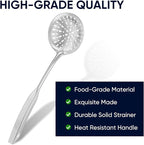 Skimmer Slotted Spoon, [Rustproof, Integral Forming, Durable] Newness 304 Stainless Steel Slotted Spoon with Vacuum Ergonomic Handle, Comfortable Grip Design Strainer Ladle for Kitchen, 14.96 Inches