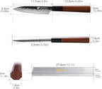 FINDKING Dynasty Series Kitchen Utility Knife, Multi-Purpose Japanese Paring Knife, 9Cr18MoV High Carbon Steel Blade, African Rosewood Octagonal Handle, Small, for Fruits Vegetables, 5 Inches