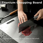 Titanium Cutting Board Set of 3,100% Pure Titanium Cutting Boards for Kitchen Double Sided,Hygiene Durable Dishwasher,Fruit & Vegetables （S+M+L)