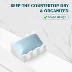Self Draining Soap Dish,Silicone Suction Cup Soap Holder, Bathroom Soap Dish for Bar Soap,Can Extend Soap Life,Bathroom, Bath Tub, Kitchen Sink (3, White)