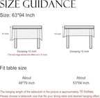 ISAENNE Designer Boho Floral Long Rectangle Tablecloth,Linen Lotus Flower Pattern Colorful Indoor Table Cloth,Durable Decor Tablecloths for Dining Thanksgiving Kitchen Christmas,63"*94"-Hazel A