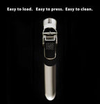 MANNKITCHEN Stainless Steel Garlic Press, Heavy Duty Professional Grade Double Lever-Assisted Garlic Mincer with High Capacity Reservoir - Easy to Clean and Rust Free Garlic Crusher